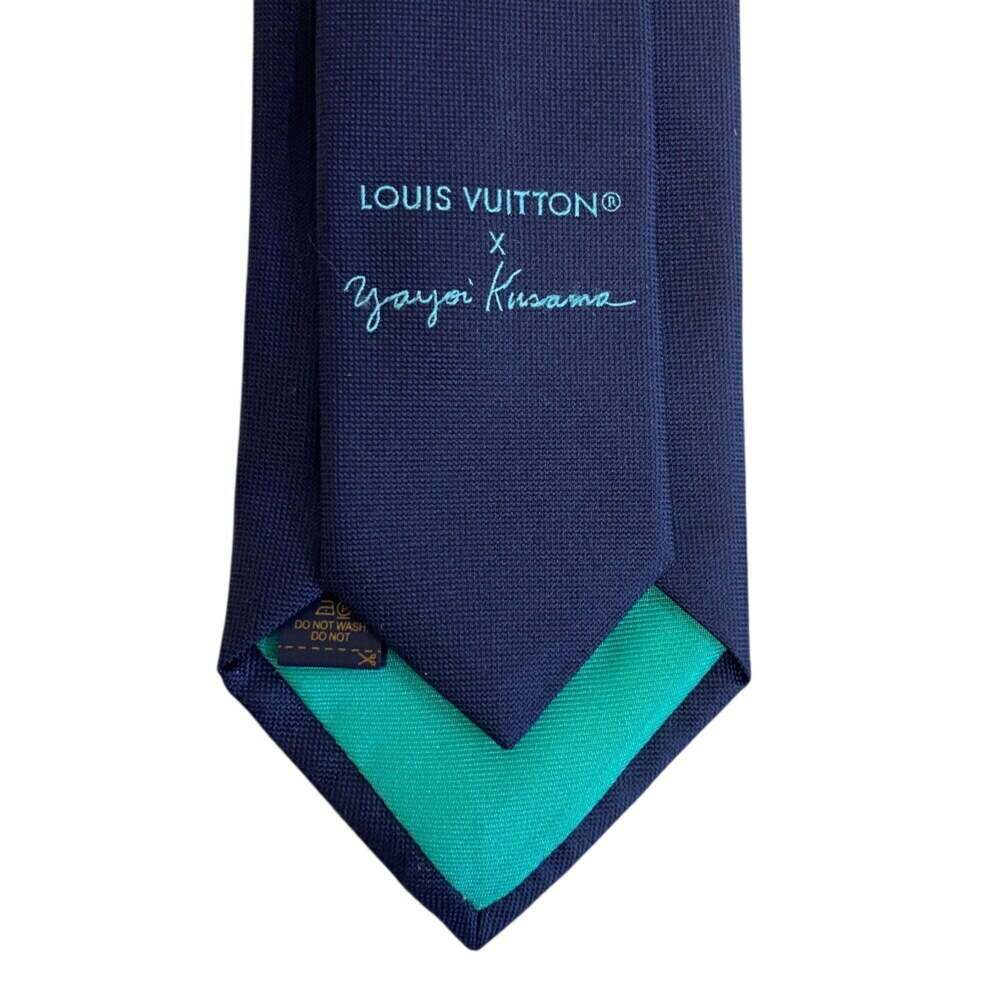 LOUIS VUITTON M78364 YK Yayoi Kusama Cravate Pumpkin Tie Navy Men's - Picture 8 of 10